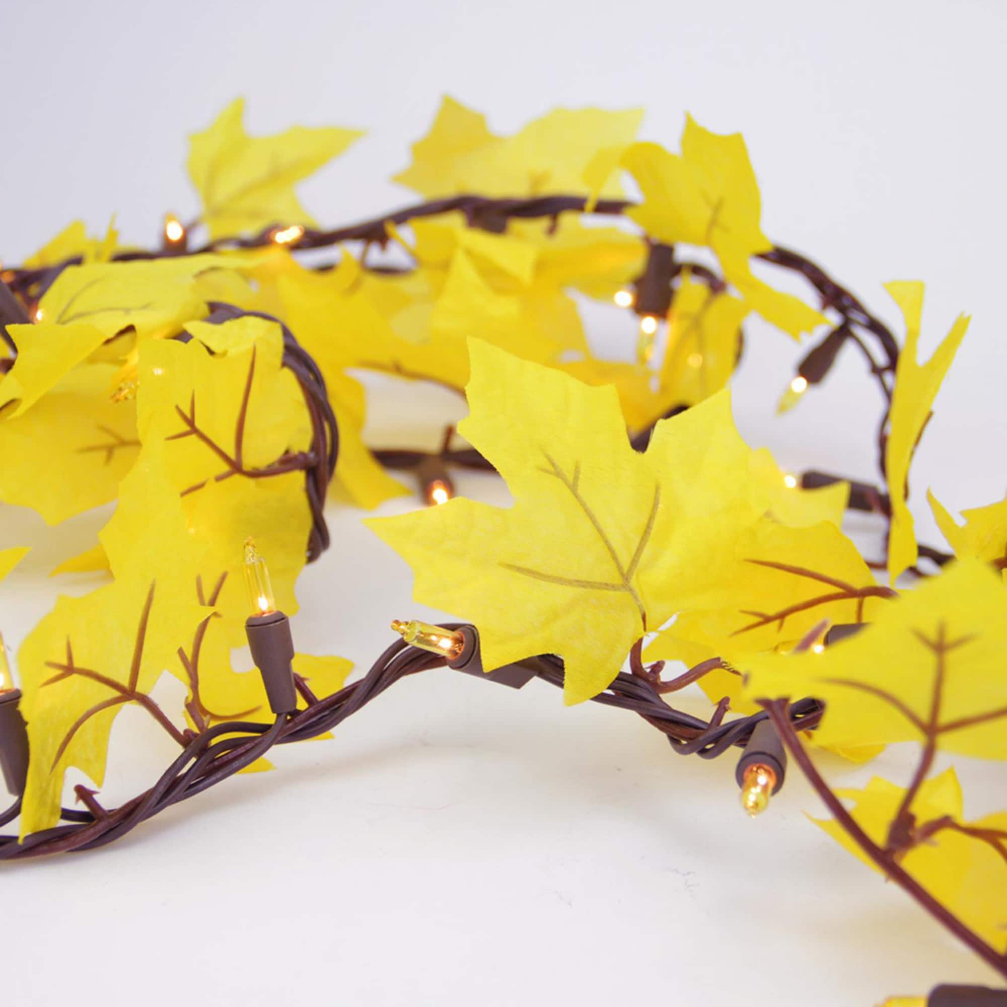 50ct. Yellow Leaf Light Garland